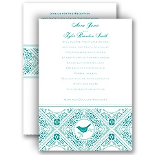 Lacy Love Birds - All In One Invitation