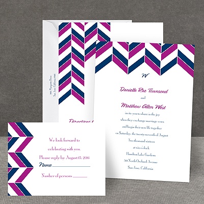 Chevron Charm - All in One Invitation