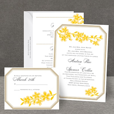 Fresh Flowers - Citrus - All in One Invitation