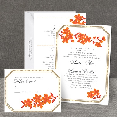 Fresh Flowers - Poppy - All in One Invitation