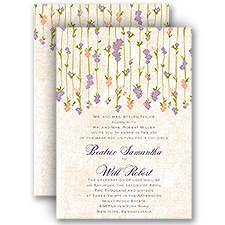 Trailing Blossoms - Lavender - All In One Invitation