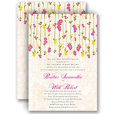 Trailing Blossoms - Posie Pink - All In One Invitation