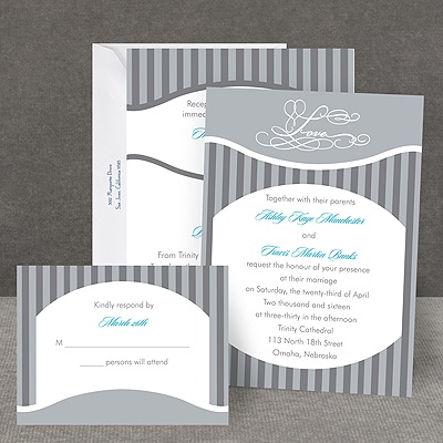Vintage Stripes - All in One Invitation