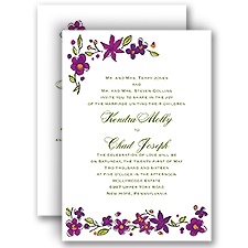 Whimsical Posies - Amethyst - All in One Invitation