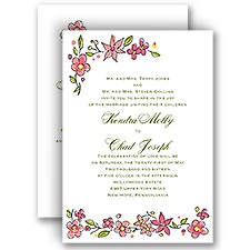 Whimsical Posies - Posie Pink - All in One Invitation