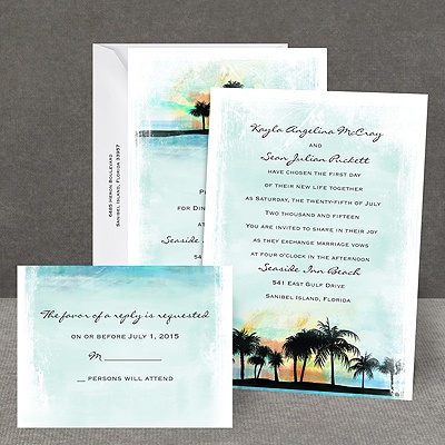 Tropical Watercolors - All In One Invitation