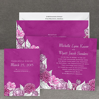 Lots of Blossoms - Amethyst - All in One Invitation