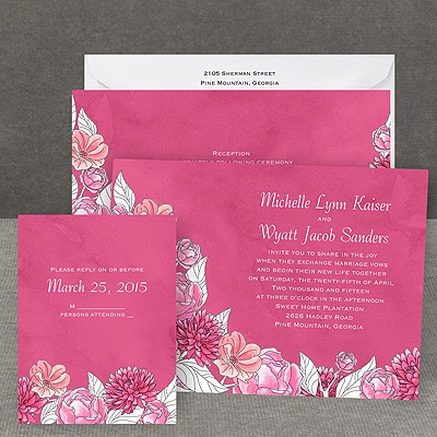 Lots of Blossoms - Honeysuckle - All in One Invitation