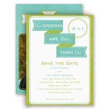 Two Grooms - Save the Date Card