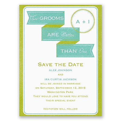 Two Grooms - Save the Date Card