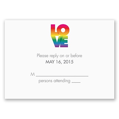 Rainbow Love - Response Card and Envelope