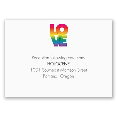 Rainbow Love - Reception Card