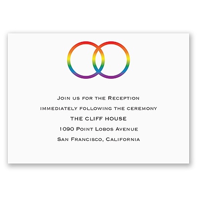 Rainbow Rings - Reception Card