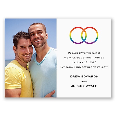 Rainbow Rings - Save the Date Card