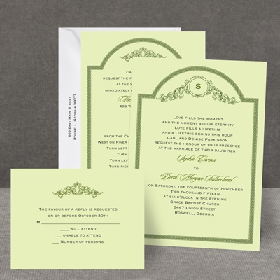 Elegant Frame - Honeydew - All In One Invitation
