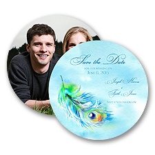 Watercolor Peacock - Save the Date Card