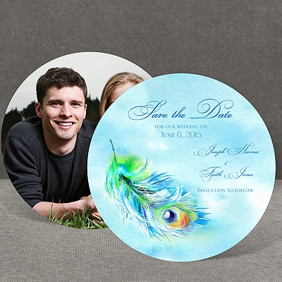 Watercolor Peacock - Save the Date Card