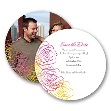 Whimsical Roses - Fuchsia - Save the Date Card