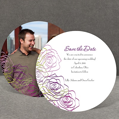 Whimsical Roses - Grapevine - Save the Date Card