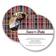 Mad About Plaid - Black - Save the Date Card