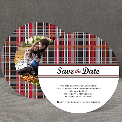 Mad About Plaid - Black - Save the Date Card