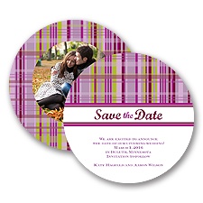 Mad About Plaid - Lavender - Save the Date Card
