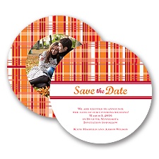 Mad About Plaid - Poppy - Save the Date Card