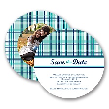 Mad About Plaid - Peacock - Save the Date Card