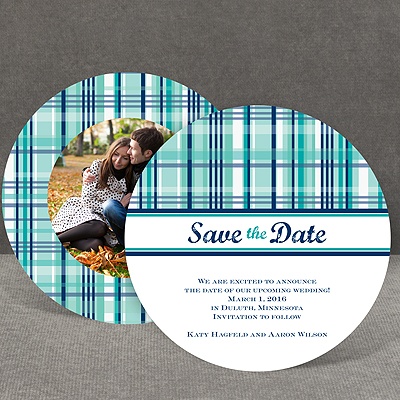 Mad About Plaid - Peacock - Save the Date Card