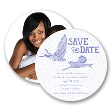 Damask Lovebirds - Orchid - Save the Date Card