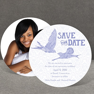 Damask Lovebirds - Orchid - Save the Date Card