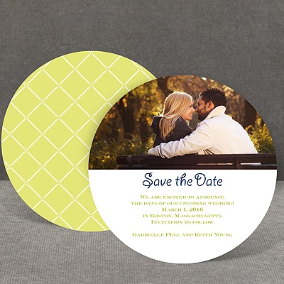 Simple Lattice - Limelight - Save the Date Card