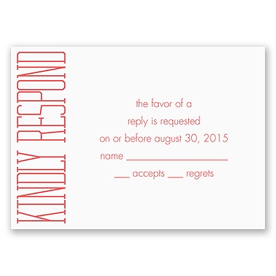 Typecasting - Response Card and Envelope