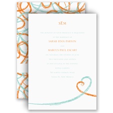 Swirl Hearts - Invitation