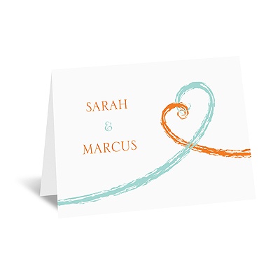 Swirl Hearts - Note Card and Envelope