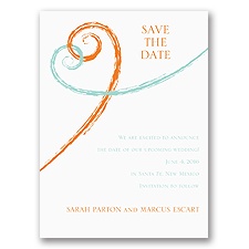 Swirl Hearts - Save the Date Card