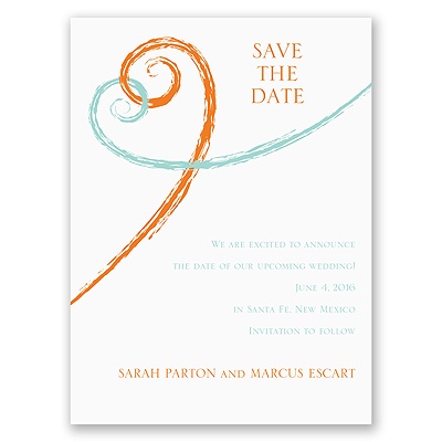 Swirl Hearts - Save the Date Card
