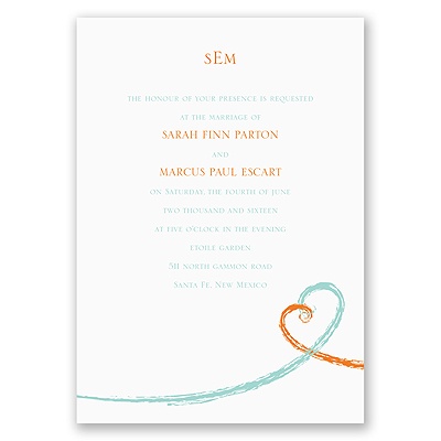 Swirl Hearts - Invitation