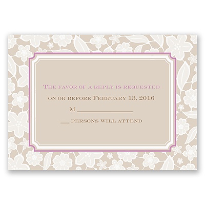 Lacy Flowers - Response Card and Envelope