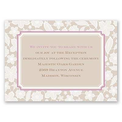 Lacy Flowers - Reception Card