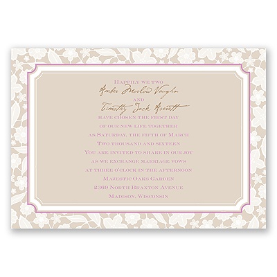 Lacy Flowers - Invitation