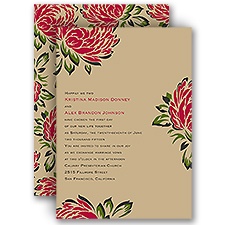Vintage Peonies - Invitation