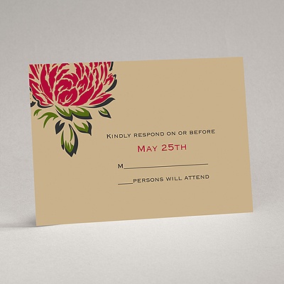 Vintage Peonies - Response Card and Envelope