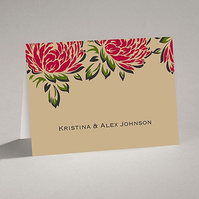 Vintage Peonies - Note Card and Envelope