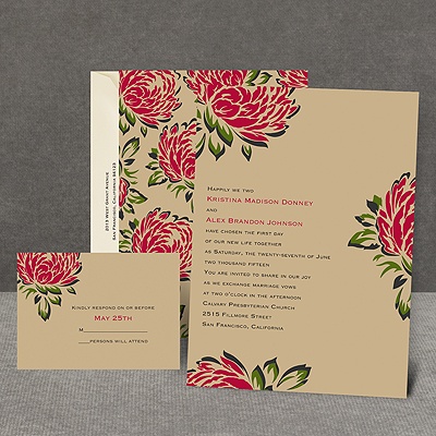 Vintage Peonies - Invitation