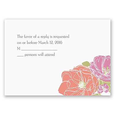 Whimsical Poppies - Response Card and Envelope