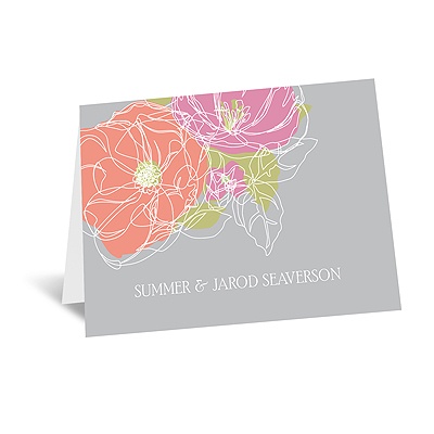 Whimsical Poppies - Note Card and Envelope