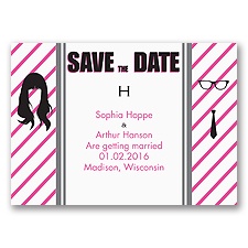Hipster Silhouette - Save the Date Magnet