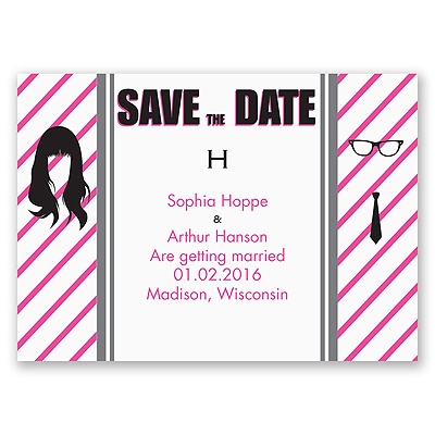 Hipster Silhouette - Save the Date Magnet