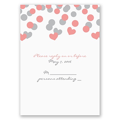 Heart Confetti - Response Card and Envelope